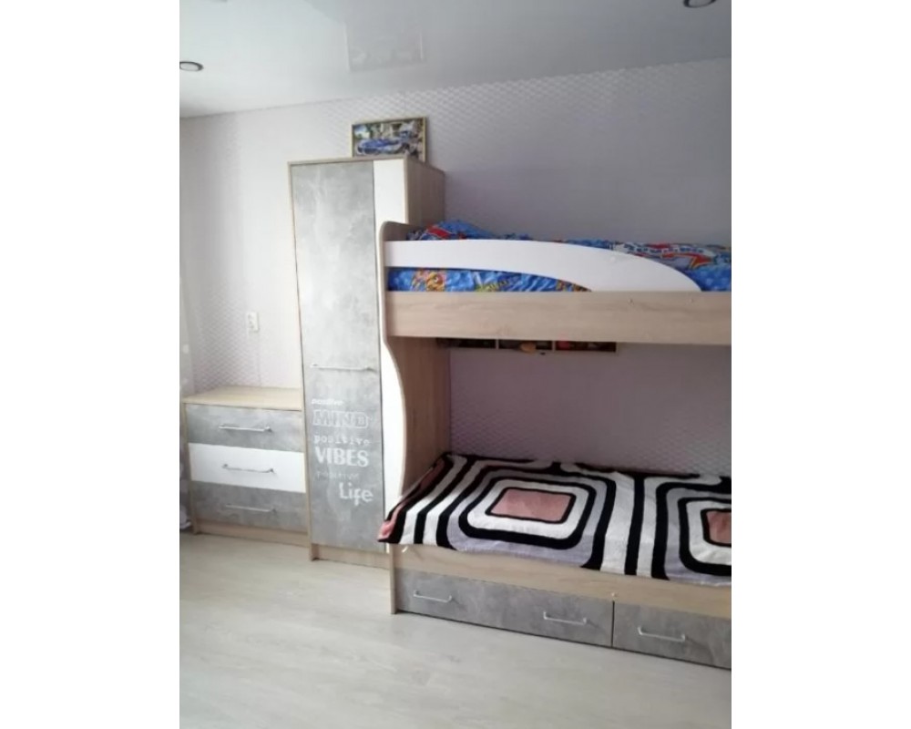 Детская двухъярусная кровать "Колибри" Дуб сонома/Ателье светлое