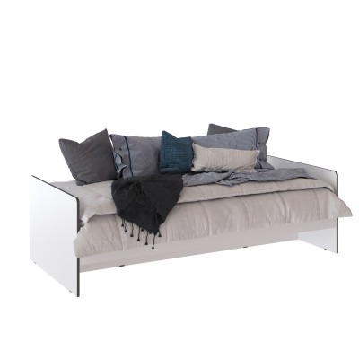 Кровать 0,9 "Асцелла" белый/графит серый