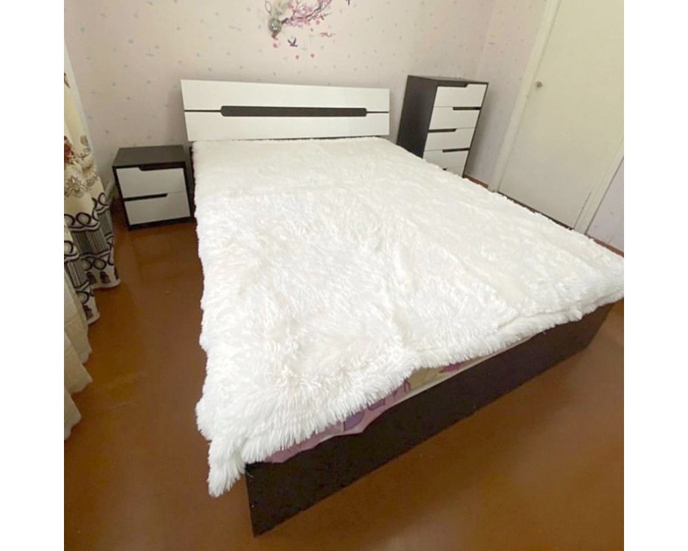 Кровать "Гавана" 1,6 м Белый акрил/Венге (без матраса)