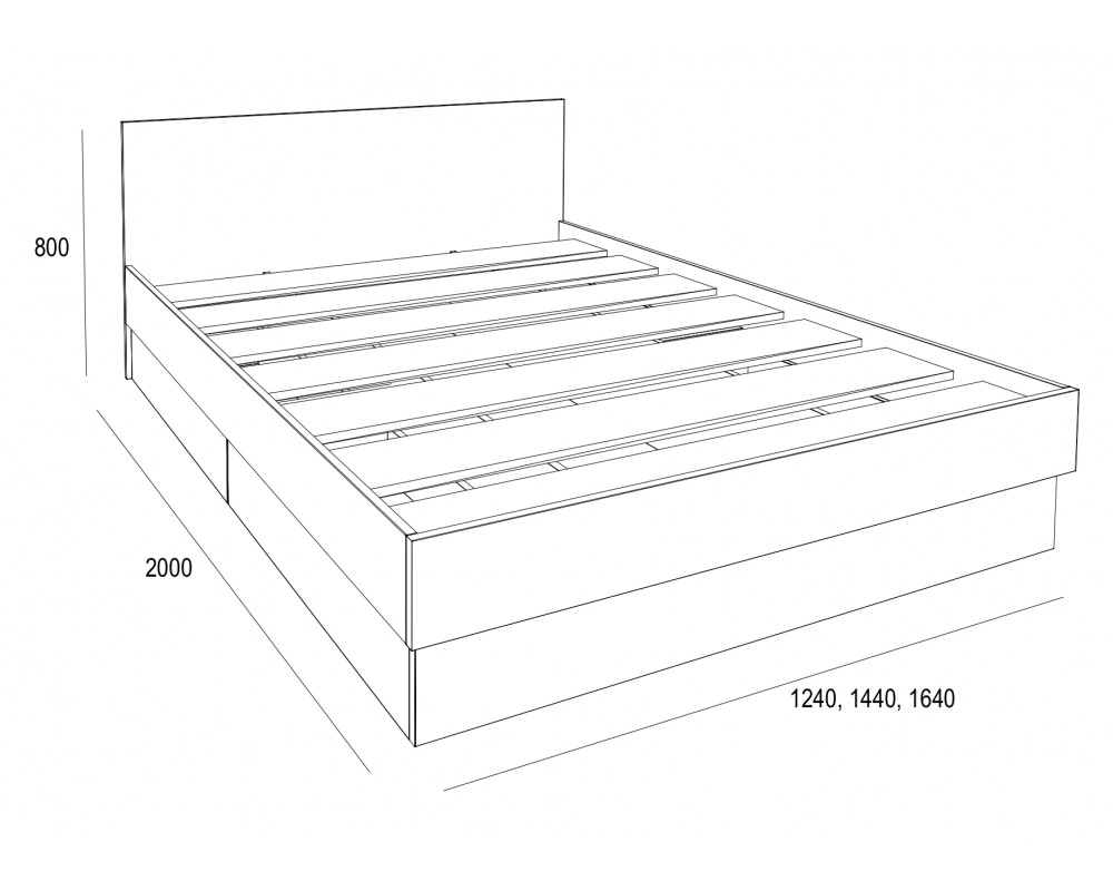 Кровать "Сканди" KР-1201 Белый/ Вотан 