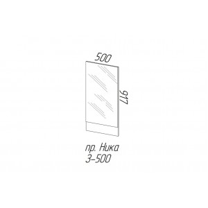 Зеркало "Ника з500" Белый гладкий КВ