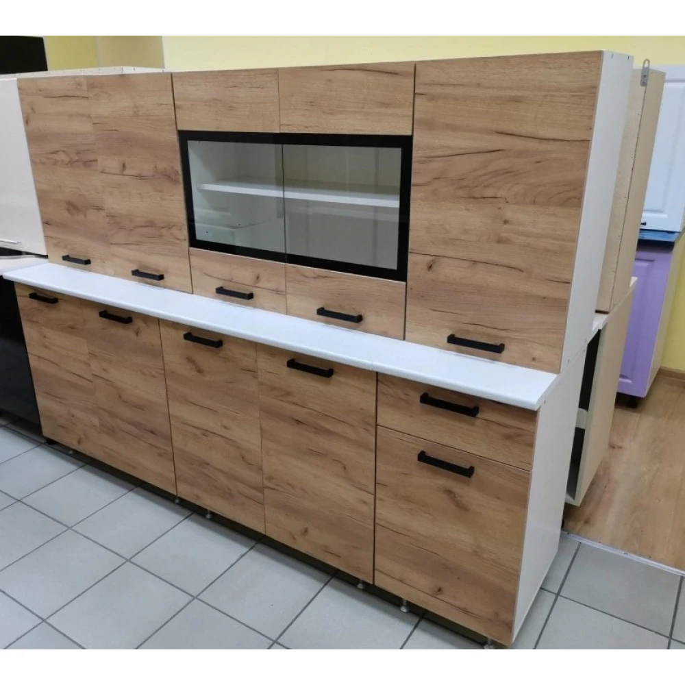 Кухня КГ "Аризона" 2.0м Белый/Дуб Крафт