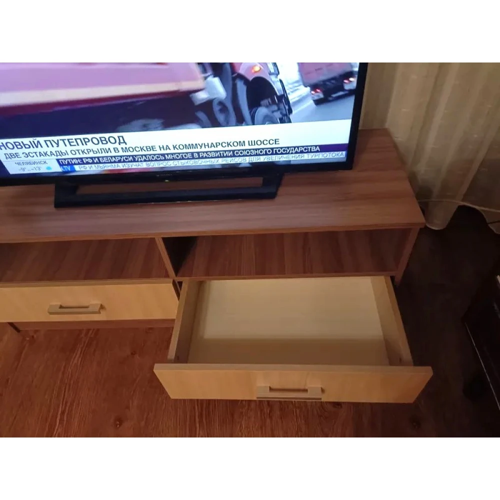 Тумба под телевизор "TV 1" Ясень шимо тёмный/светлый