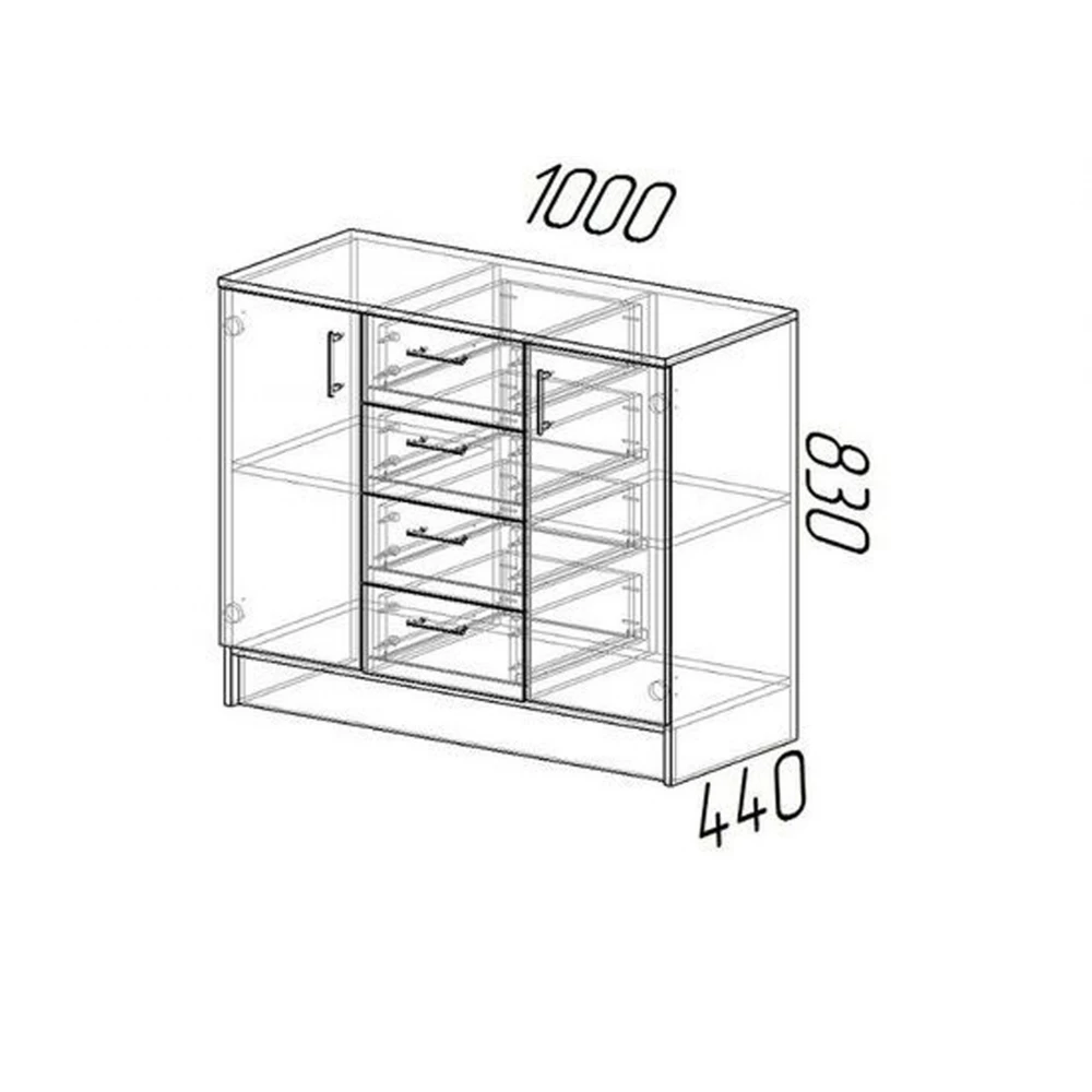 Комод "К1000-2Д" Белый