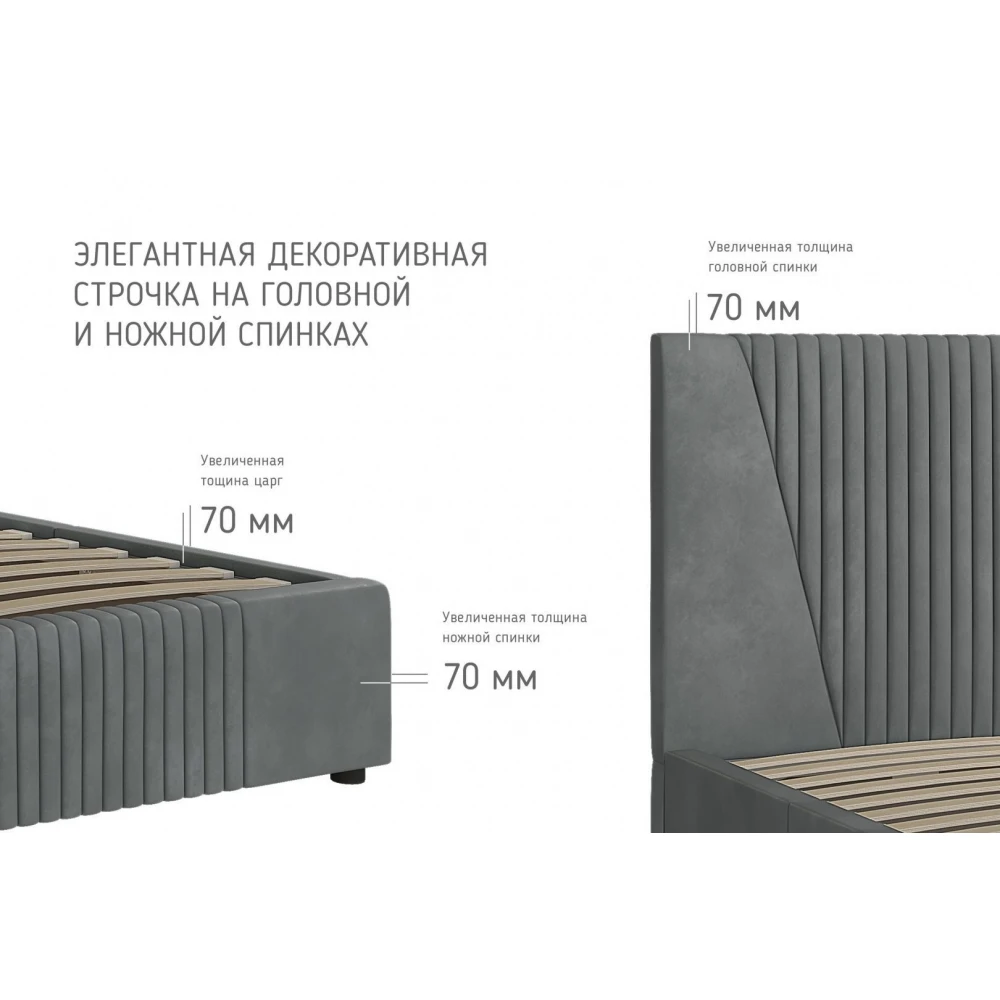 Кровать "Нельсон" Геометрия 1,4 Вар. 8 с ГМП