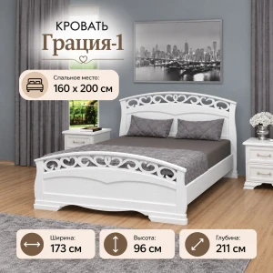 Кровать "Грация-1" 1,6м Белый