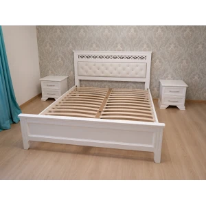 Кровать "Грация" 1,6м (ЦТ) Белый (Стразы)