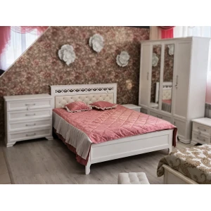Кровать "Грация" 1,6м (ЦТ) Белый (Стразы)