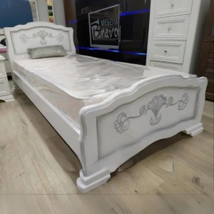 Кровать "Карина-6" 0,9м Белый жемчуг