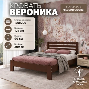 Кровать "Вероника" 1,2м Орех