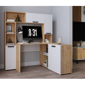 Письменный стол "Квартет-13" 1200 дуб крафт золотой/белый
