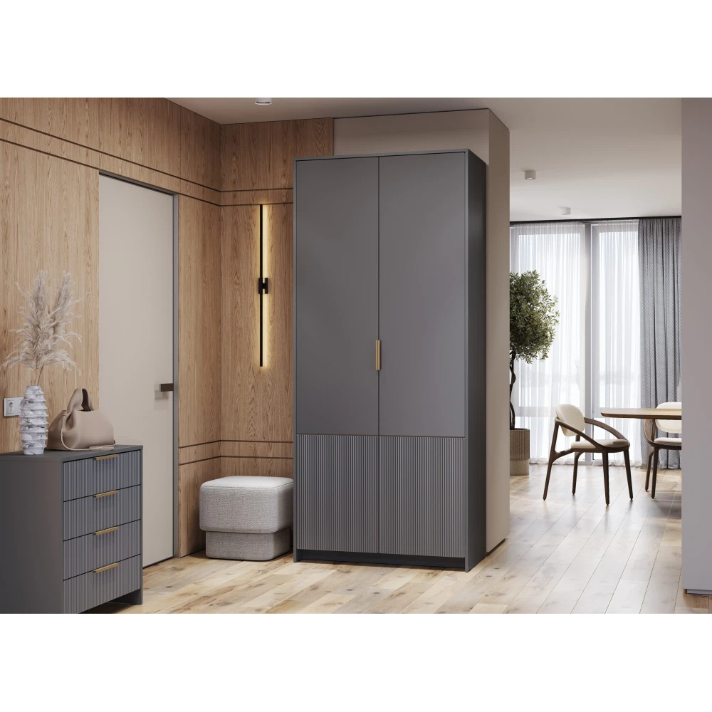 Шкаф 2-х ств. "Пандора" ШК-04 Графит/Базальт