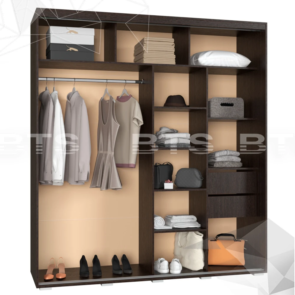 Шкаф-купе "Крафт-6" 1,96м Ясень белый