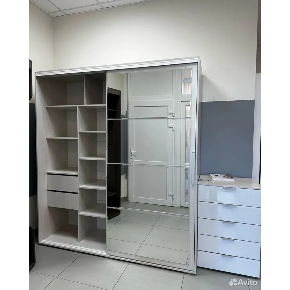 Шкаф-купе "Крафт-6" 1,96м Ясень белый