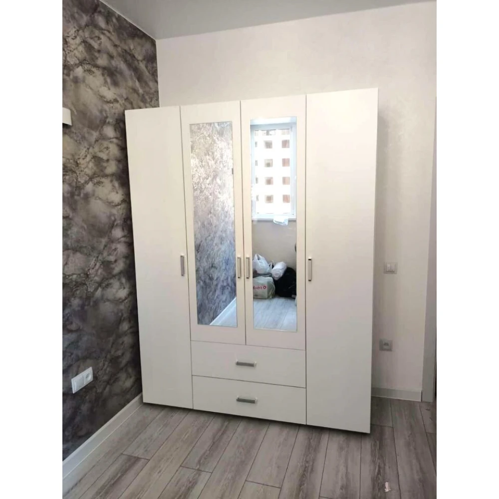 Шкаф "Эва ШК-020" 4-х ств. Белый гладкий