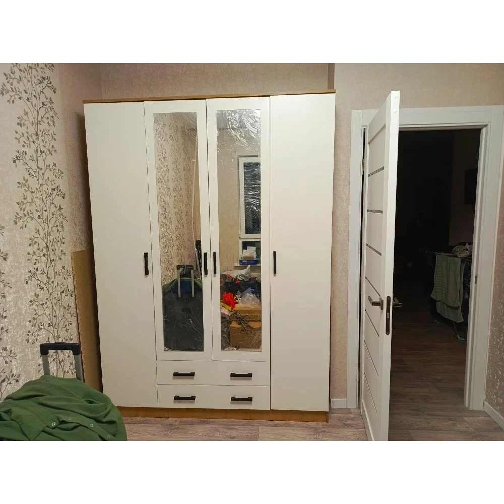 Шкаф "Квадро" Дуб вотан/Белый гладкий