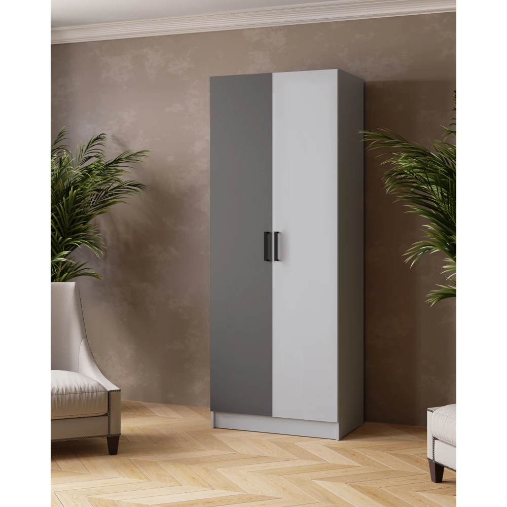 Шкаф "Ларс-0,8" без зеркала Камень серый/Графит серый