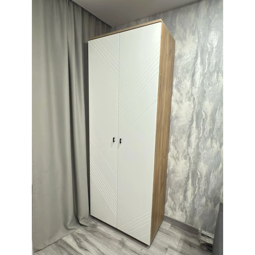Шкаф двухстворчатый "Байкал" Дуб Золотой/Белый