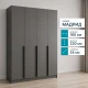 Шкаф 4 ств. "Мадрид" без зеркала 1,6м графит