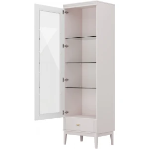 Шкаф с витриной 1 дв. "Джали" Персидский жемчуг/Льняной