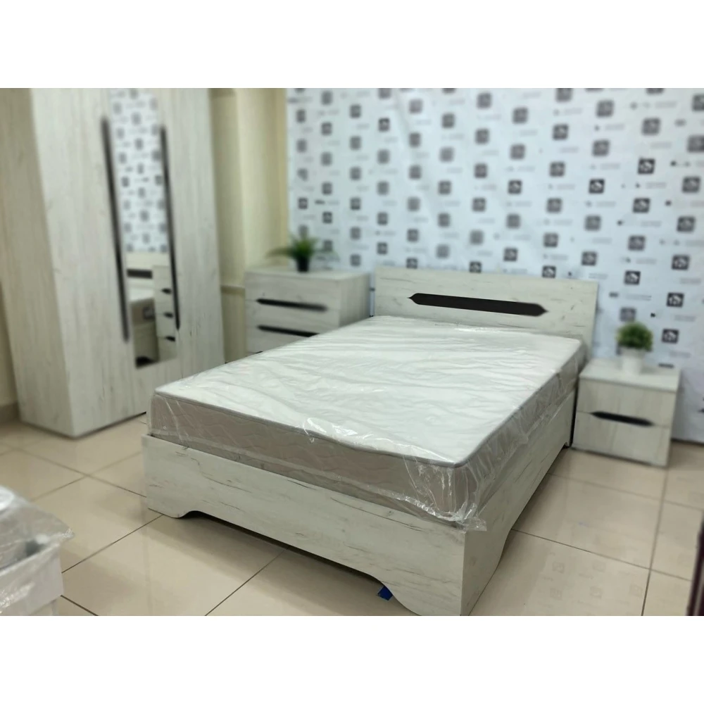 Кровать "Вега" 1,4м Крафт белый/Венге