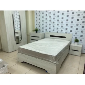 Кровать "Вега" 1,4м Крафт белый/Венге