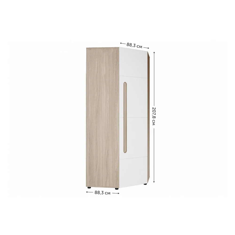Шкаф угловой "Палермо-3" ШК-013 Ясень шимо светлый/Белый