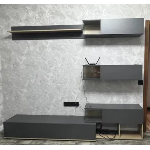 Гостиная "Рига ГС-01" Графит/Дуб каньон