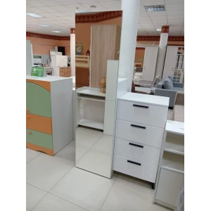 Комод с зеркалом "БРЕНТА" Белый ЛАК
