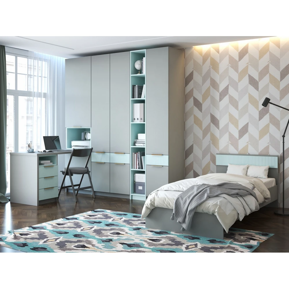 Детская "Джерси" №1 Шиншила серая/Матовая скай 